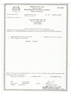 Poisons Licence